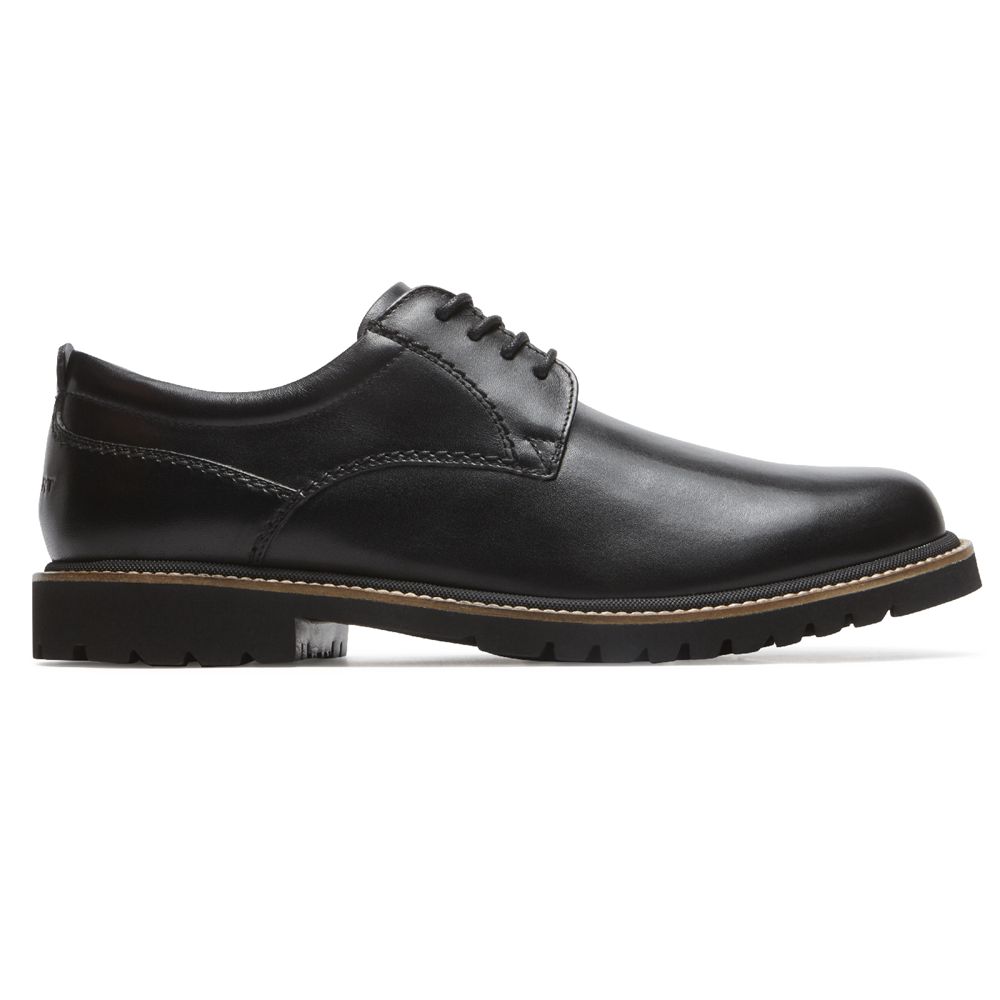 Rockport Marshall Plain Toe - Mens Oxfords - Black - NZ (VSU-295604)